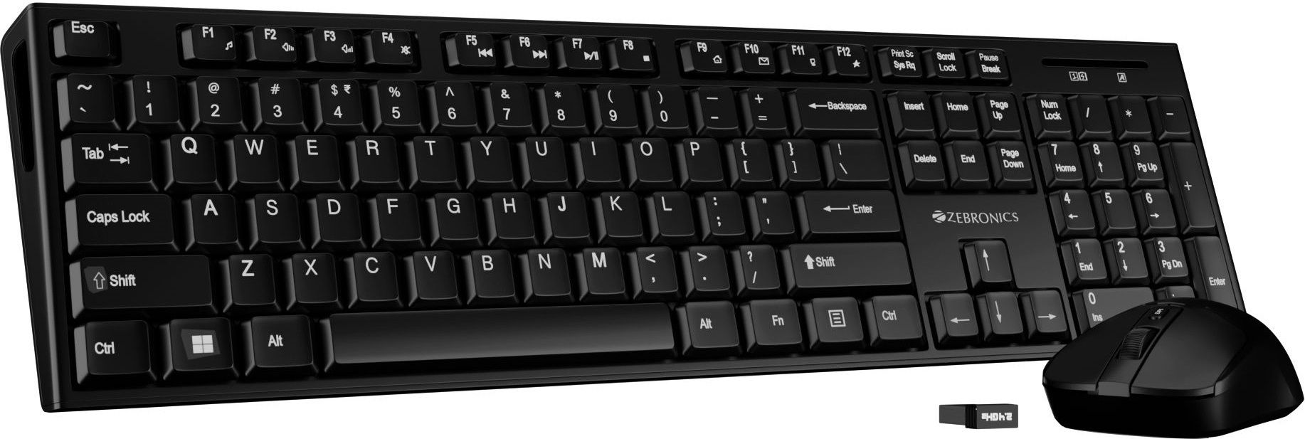 ZEBRONICS Zeb-Companion 304 (Black) Wireless Standard Laptop Keyboard Compatible with Laptop-image-3