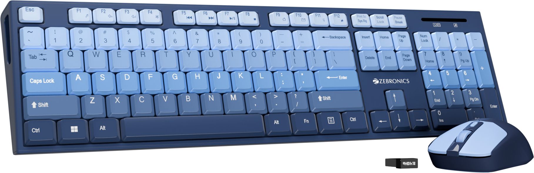 ZEBRONICS Zeb-Companion 304 (Dark Blue) Wireless Laptop-size Laptop Keyboard Compatible with Desktop, Laptop, Tablet-image-4