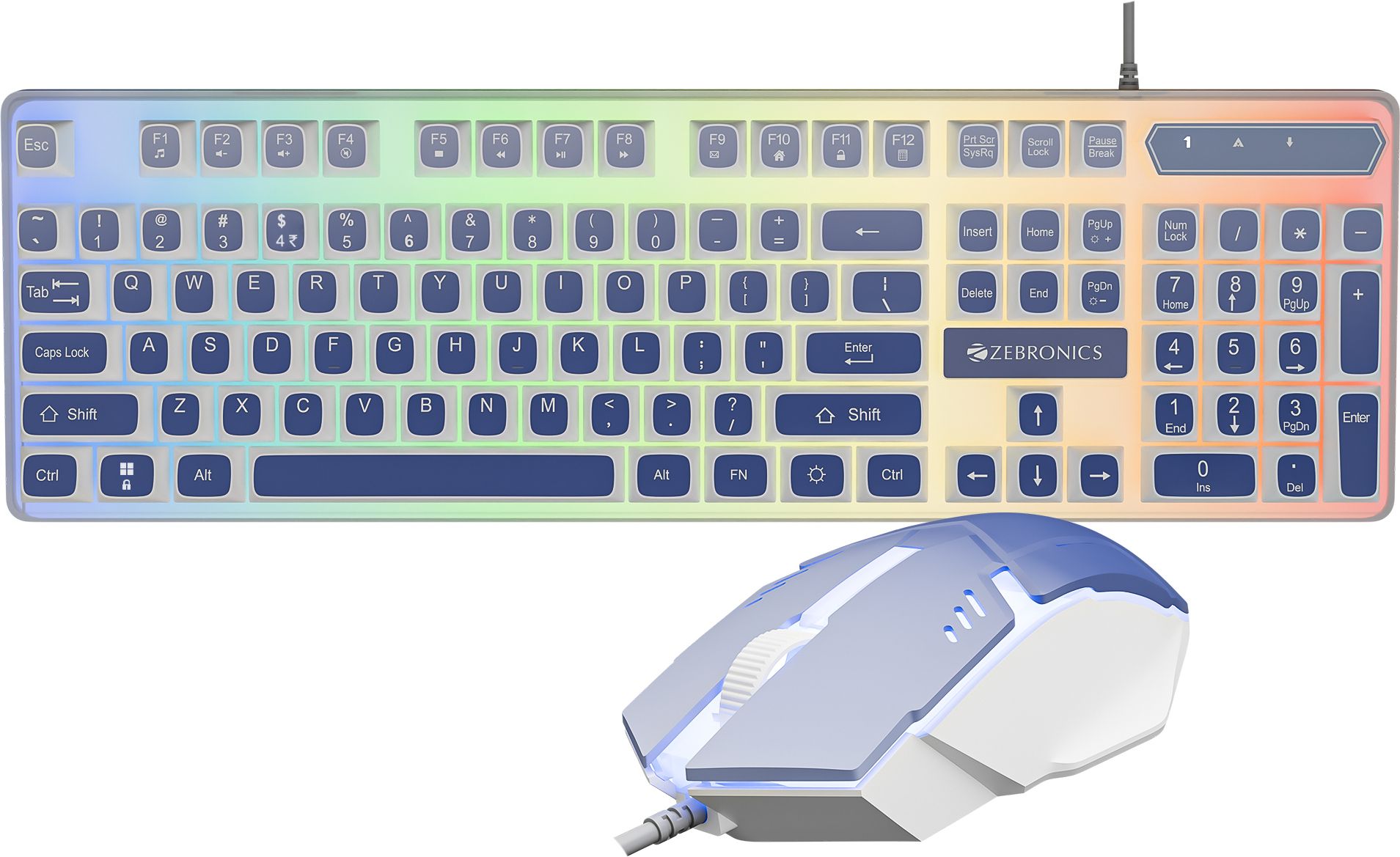ZEBRONICS ZEB-KKB 4(Zeb-War 2) White+Blue Wired USB Standard Gaming Keyboard Compatible with Laptop, Desktop-image-49