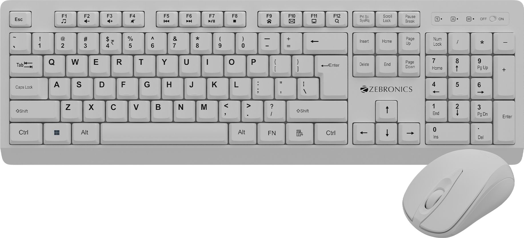ZEBRONICS Zeb-Companion 116 (White) Wireless Standard Desktop Keyboard Compatible with Desktop, iPad, Laptop, Mac, Tablet-picture-21