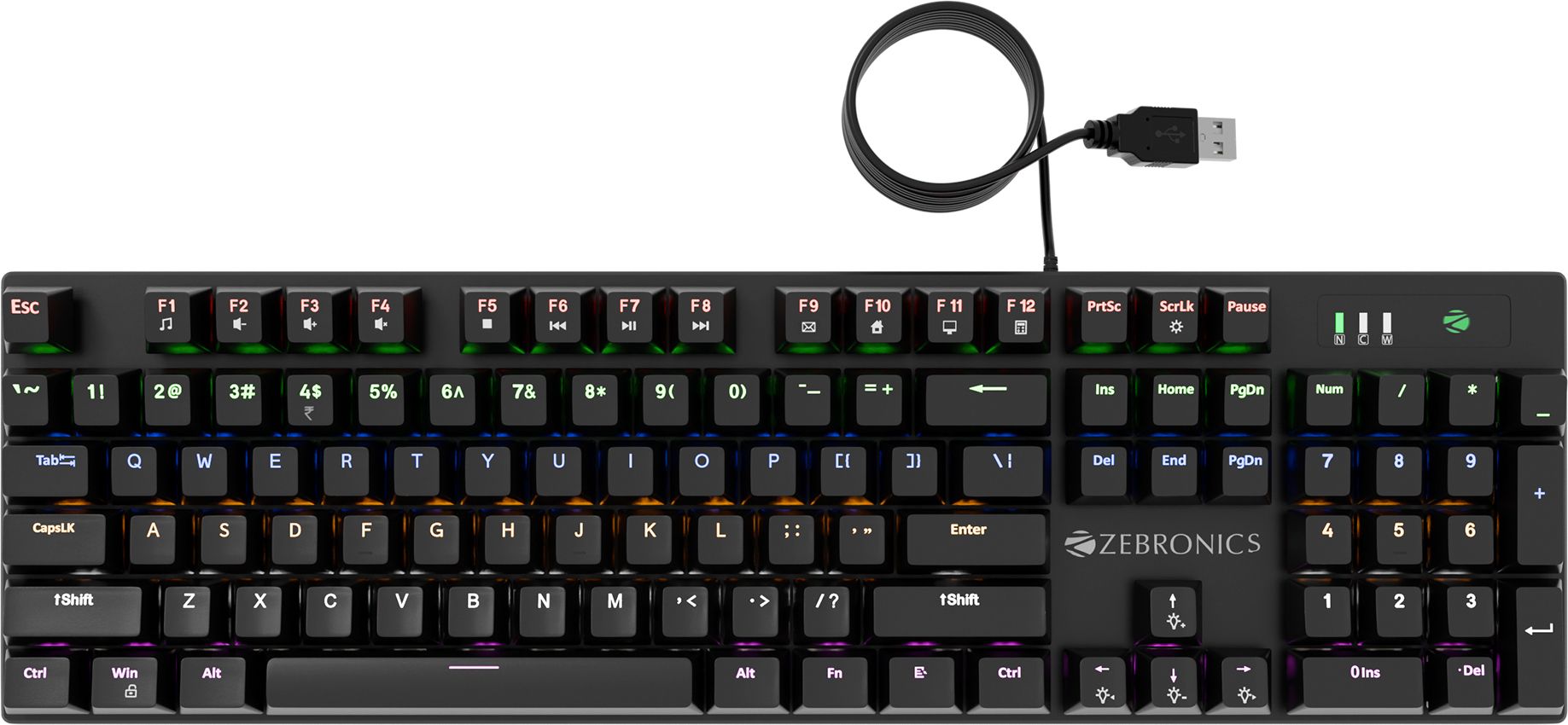 ZEBRONICS ZEB-MK2 Wired USB Standard Gaming Keyboard Compatible with Desktop, Laptop, Mac-image-26
