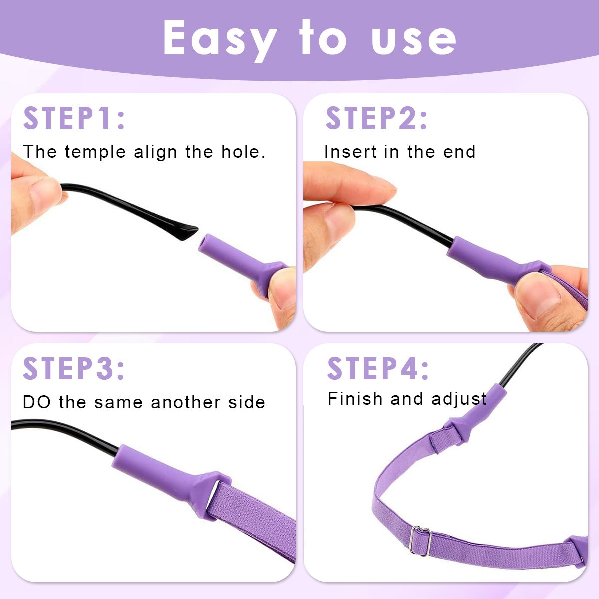 Zorbes Adjustable Glasses Strap Set for Kids Teens Anti Slip Fashion Eyewear Holder Strap-picture-13