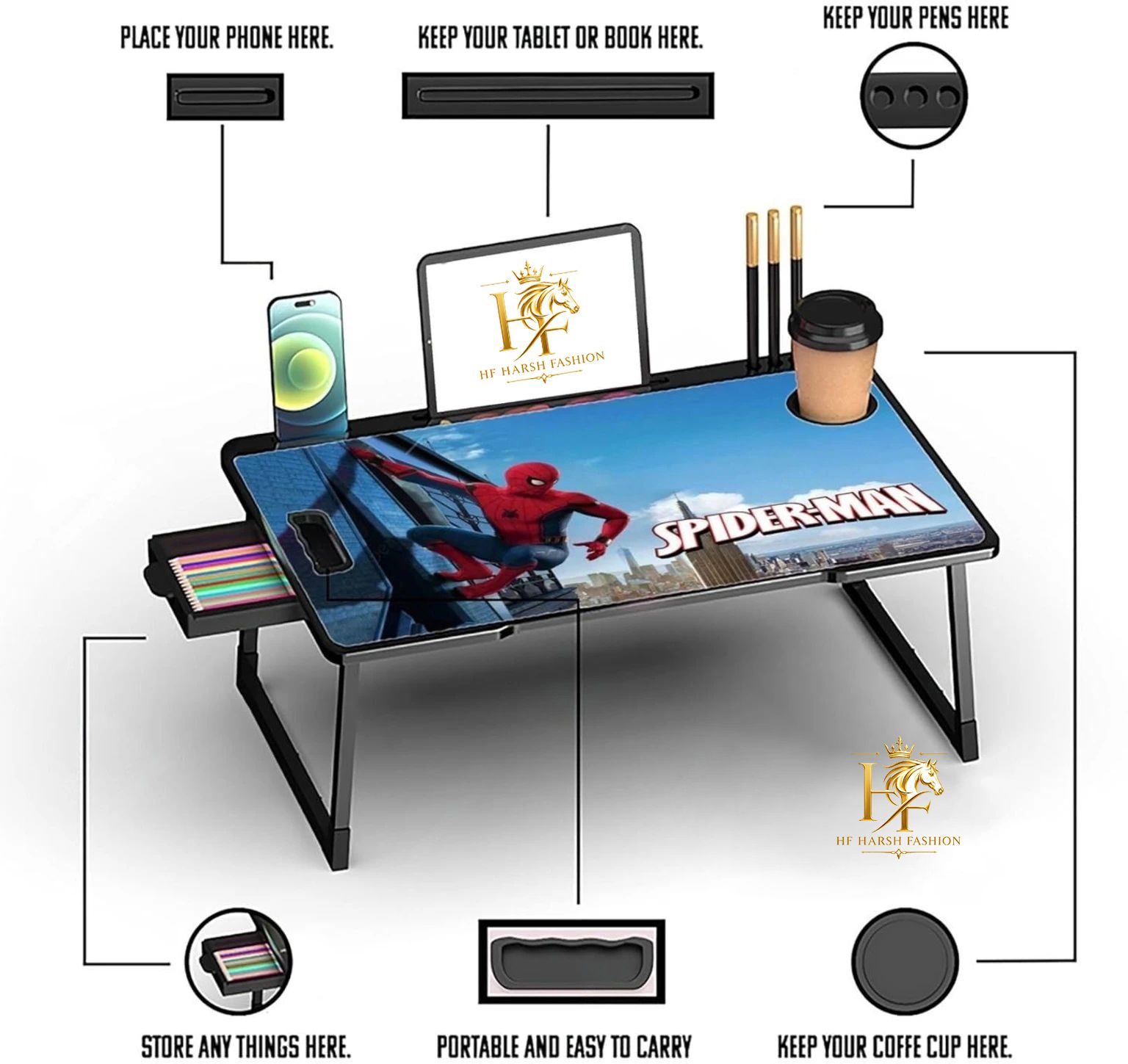 hf harsh fashion SPIDERMAN COTTED Solid Wood Multipurpose Table-picture-47