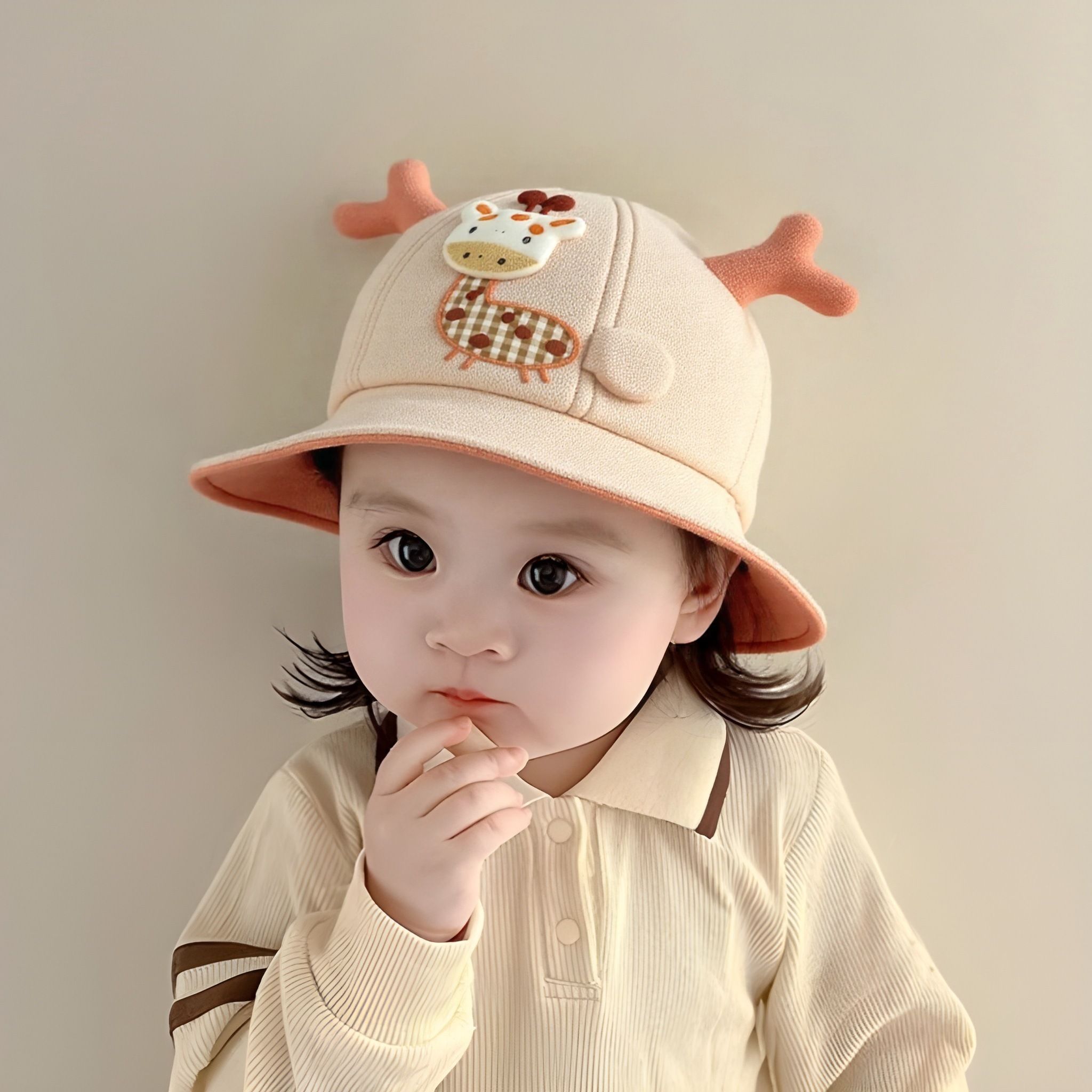 REFFER Cute calf cartoon summer cotton Korean style baby hat kids bucket hat 6M-3Years-picture-27