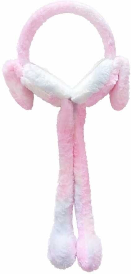 Pink Plush Earmuff with Scarf Required Ear Muff-image-38