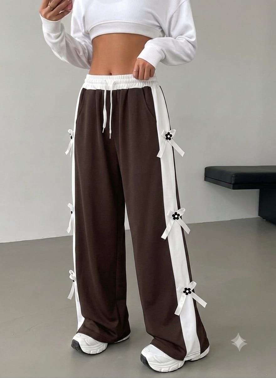 dimri Women Colorblock Brown Track Pants-picture-28