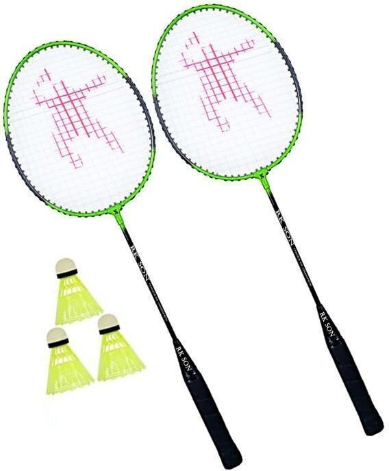 ravisport Badminton racket pack of 2 with 3 piece plasic shuttle Branded Badminton Kit-picture-24