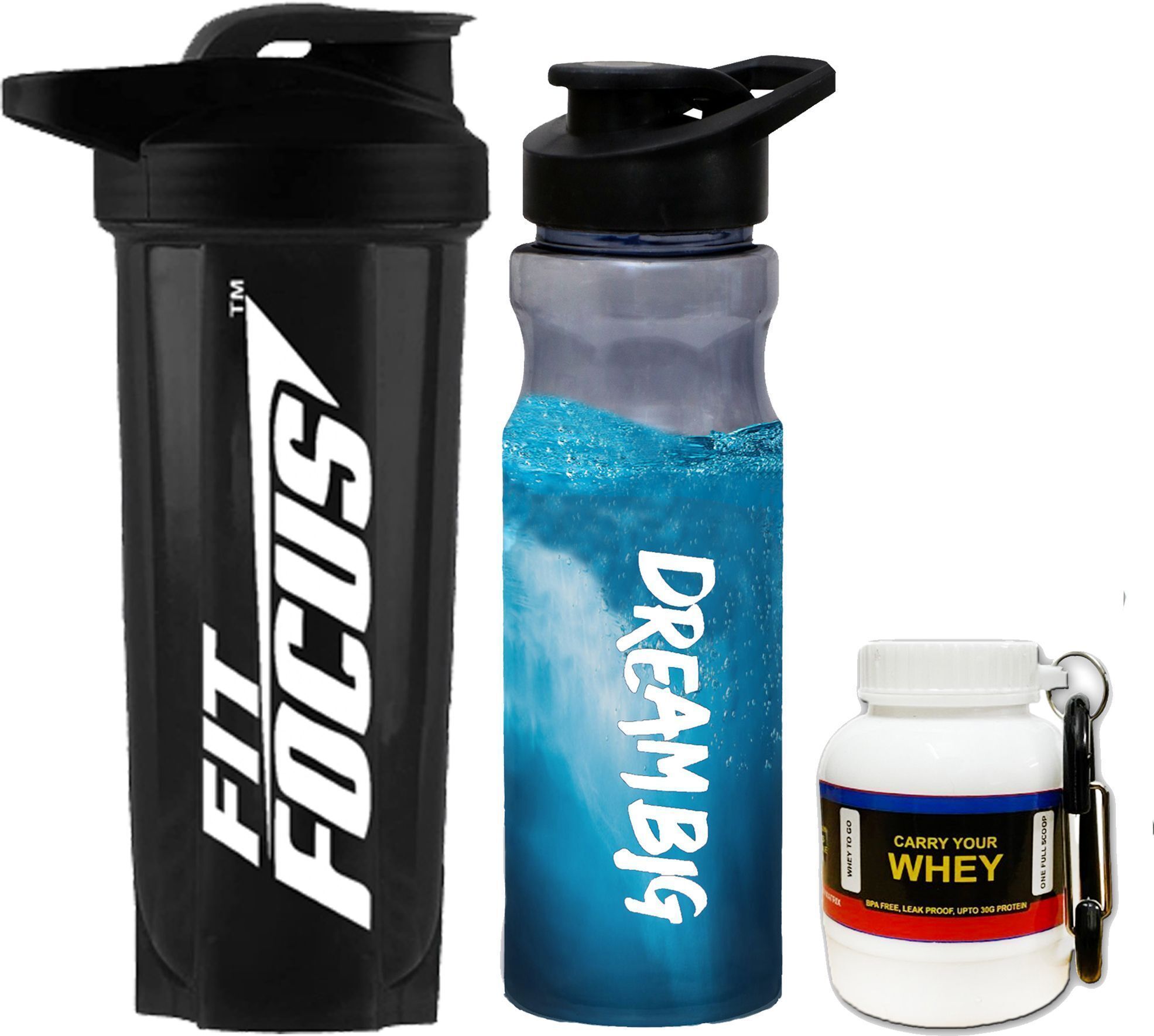 Boost Your Workout with Gym Proetin Shaker, Water Sipper Bottle & Whey Container Fitness Accessory Kit Kit-image-26