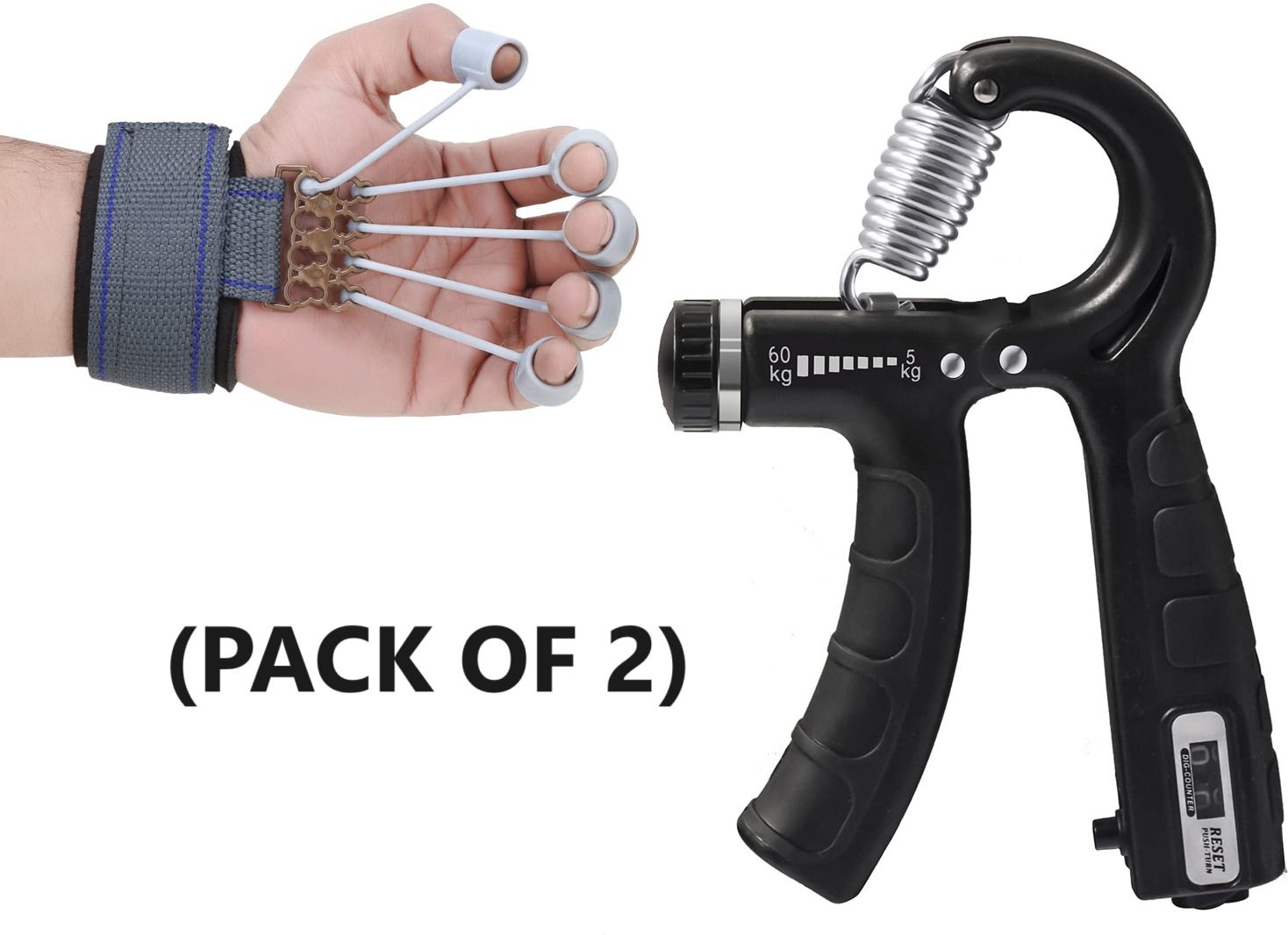 Best Counter Hand Gripper With Finger Exerciser Combo (Pack Of 2) Fitness Accessory Kit Kit-image-30