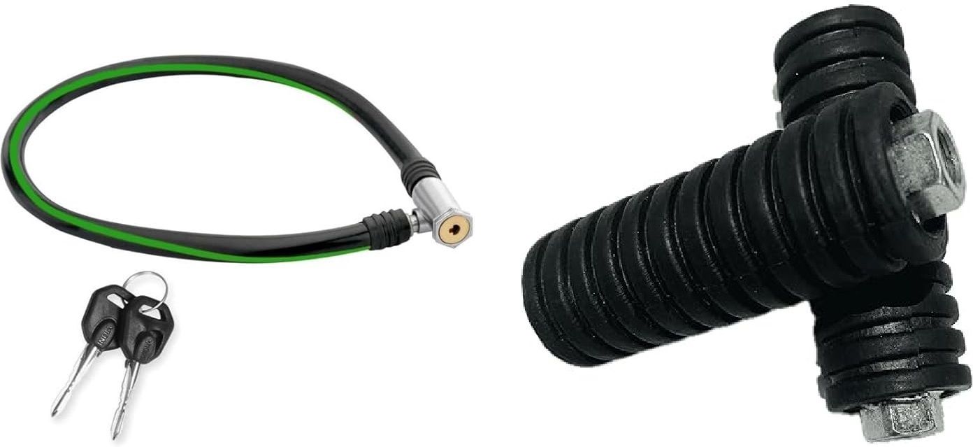 Bicycle Security Cable Key Lock With Rubber Foot Rest Stand Cycling Kit