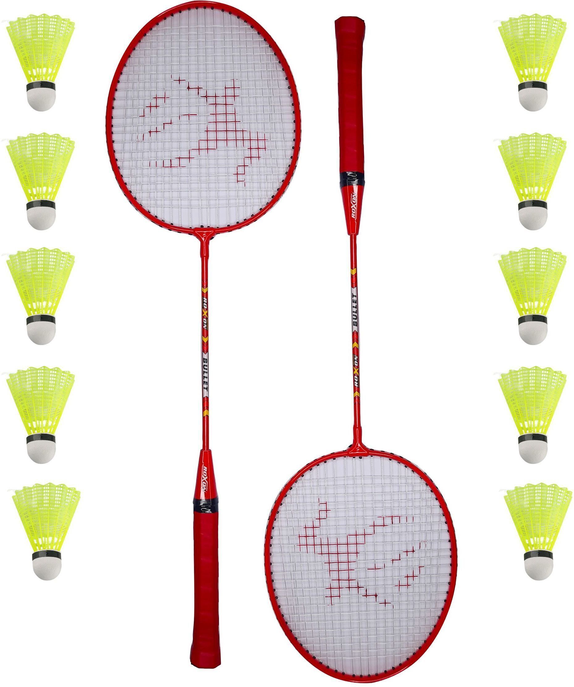 ravisport Bullet WIDE BODY Multicolor Racket 2 pcs with 10 shuttlecock Badminton Kit-picture-23