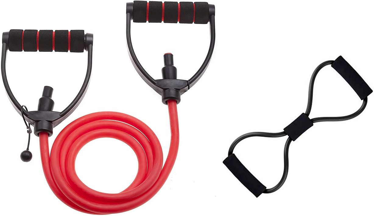 Home Workout Combo Of Single Toning Tube With Resistance Tube Fitness Accessory Kit Kit-image-21