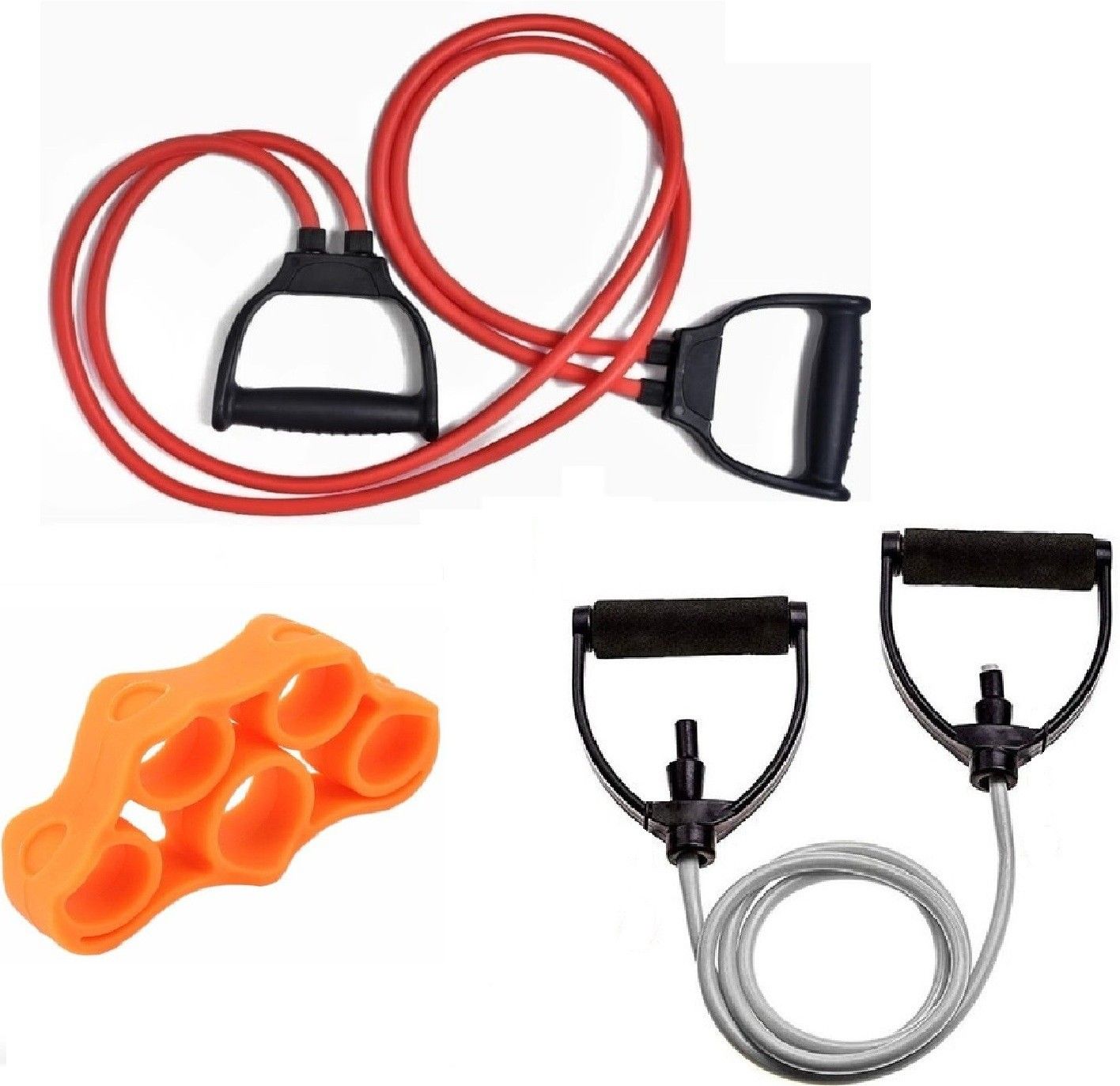 Set3|Single, Double Resistance with Rubber Grip for Body Stretching,DipsExercise Fitness Accessory Kit Kit-image-39