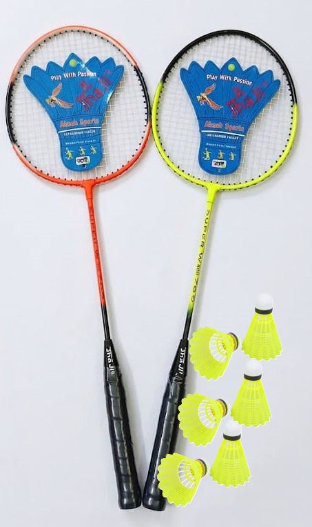 2 PC Single Shaft Racket and 6 Shuttle cock free Badminton Kit-image-13