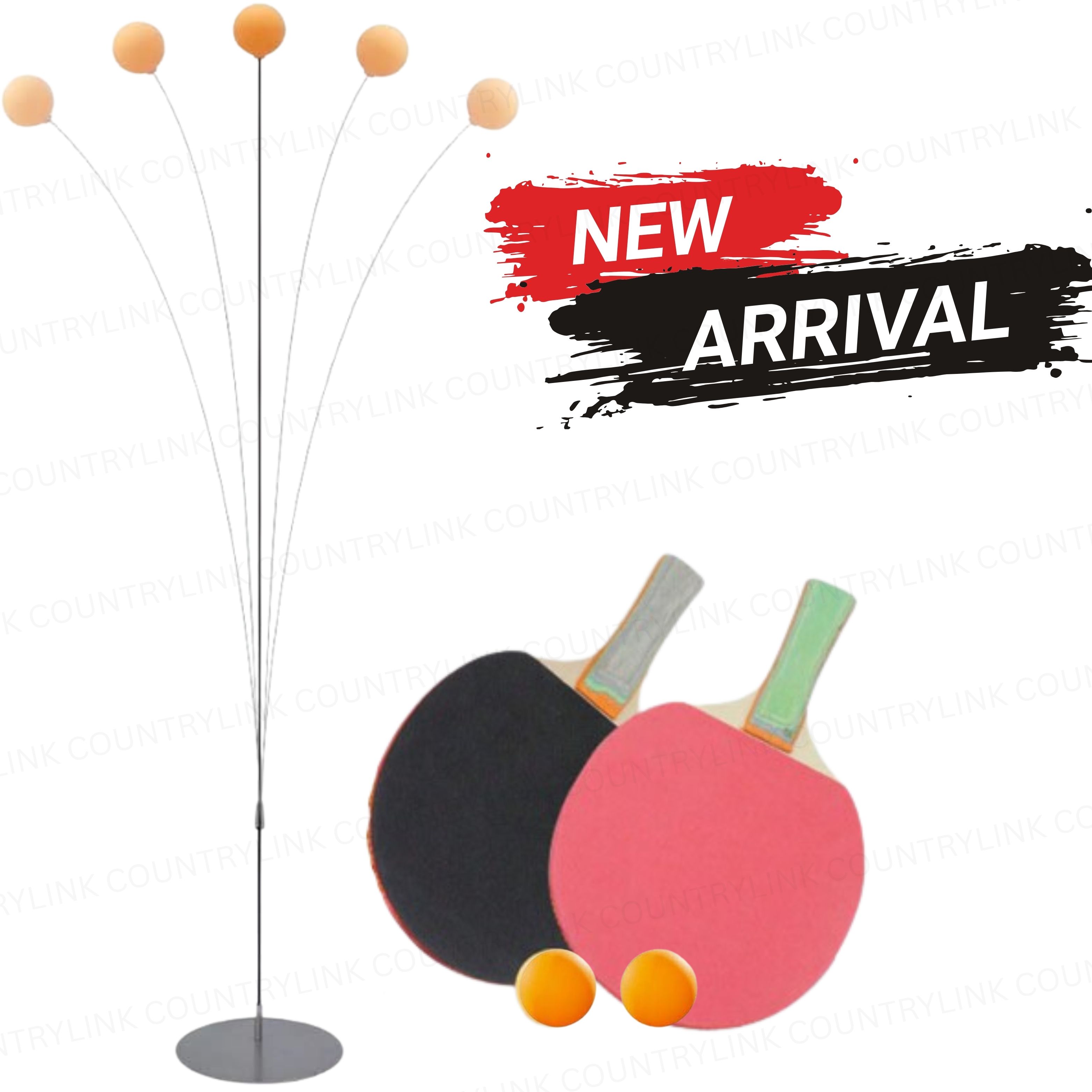 countrylink Indoor Ping Pong Trainer Set with Elastic Shaft and Bounce Ball Practice Kit Table Tennis Kit-picture-40
