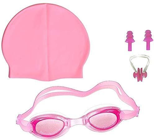 Swimming Set with Anti-Fog Goggles and Silicone Swimming Cap for Adults & Kids Swimming Kit