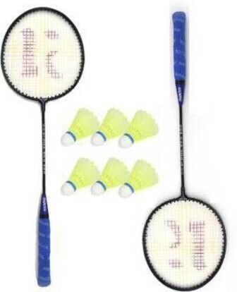 Badminton kit Set Of 2 Piece Blue Racquet with 6 Piece Plastic Shuttle Cock Badminton Kit-image-36