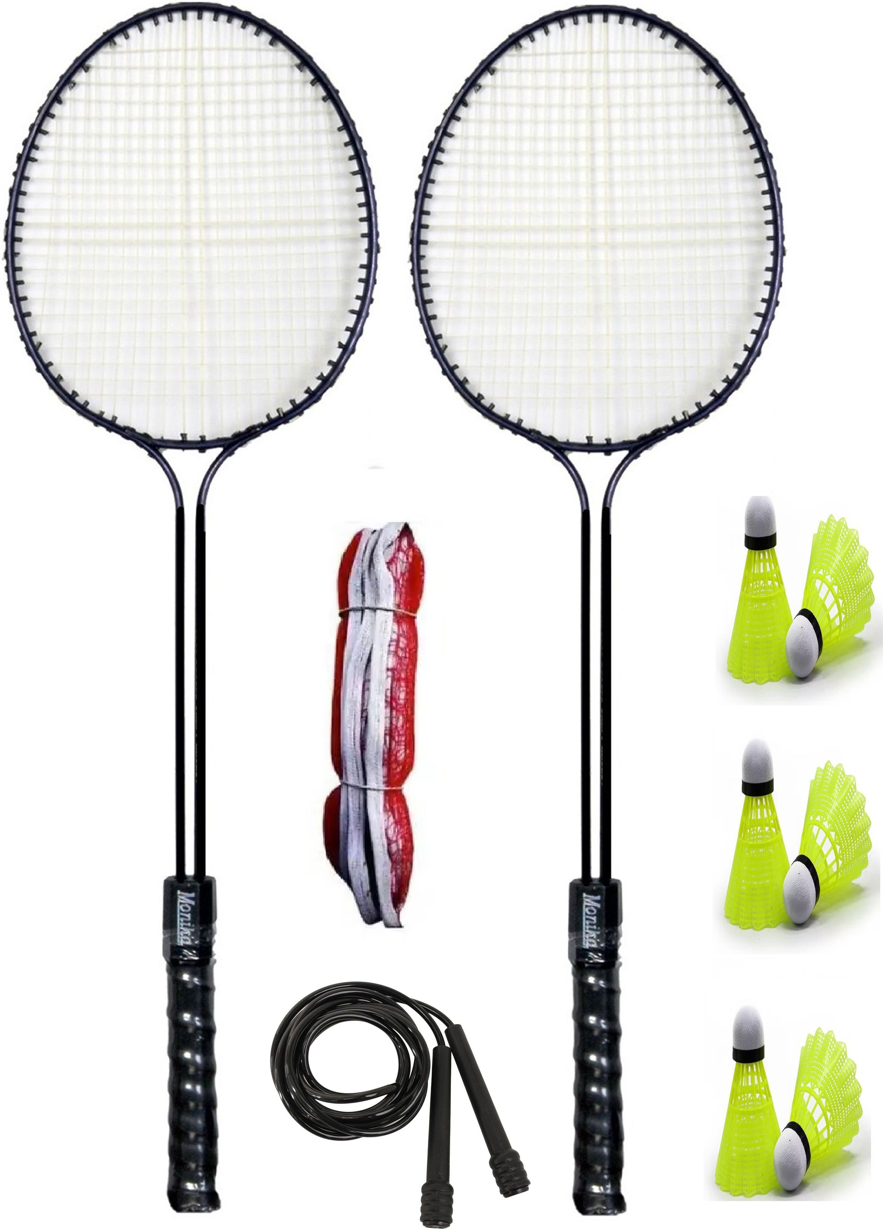 2 PC Double Shaft Racket+6 Shuttle+1Badminton Net+ Pencil Skipping Rope Free Badminton Kit-image-24