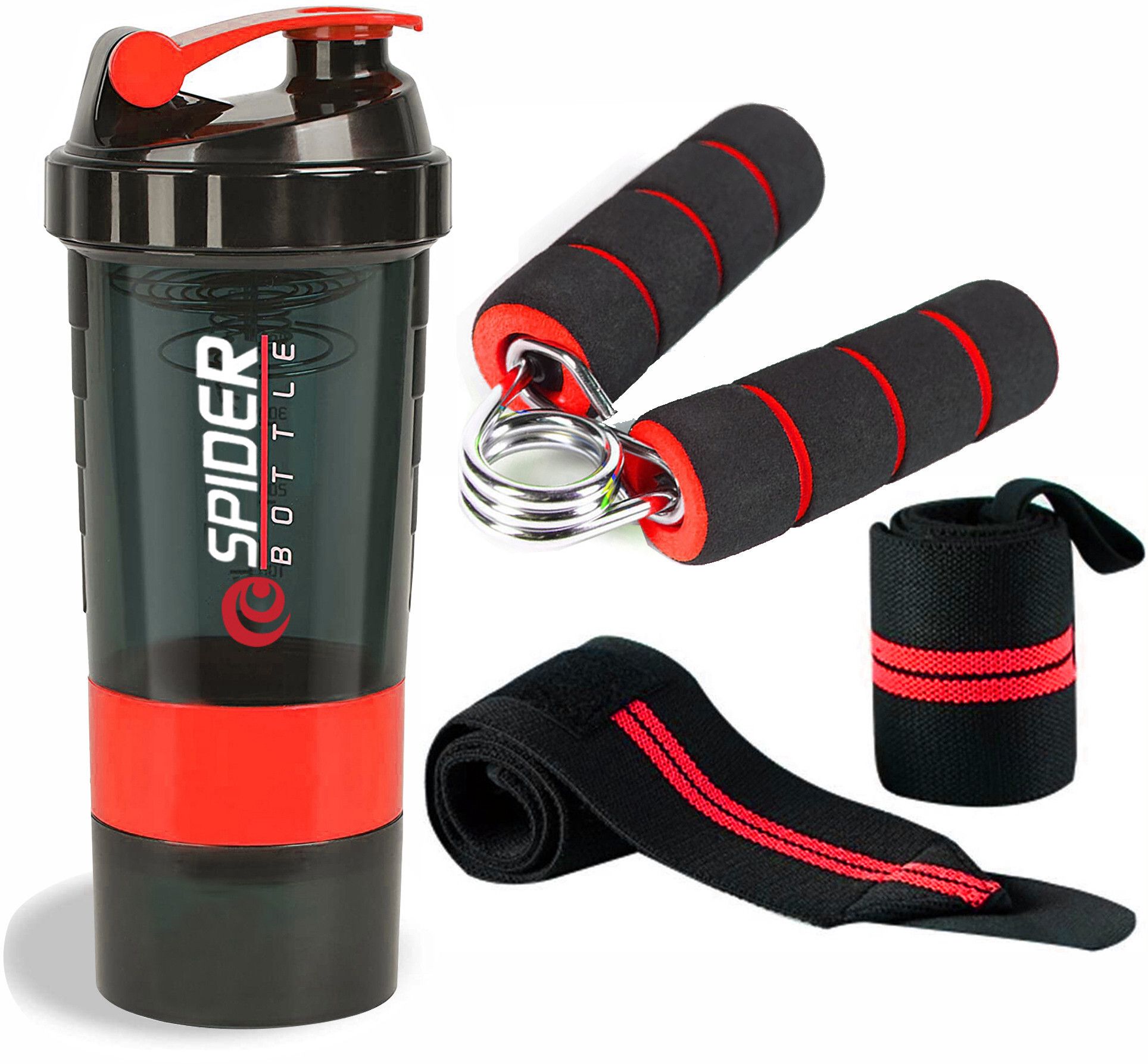 Best Quality Combo of Gym Shaker Bottle With Wrist Band And Hand Gripper For Gym Fitness Accessory Kit Kit-image-48