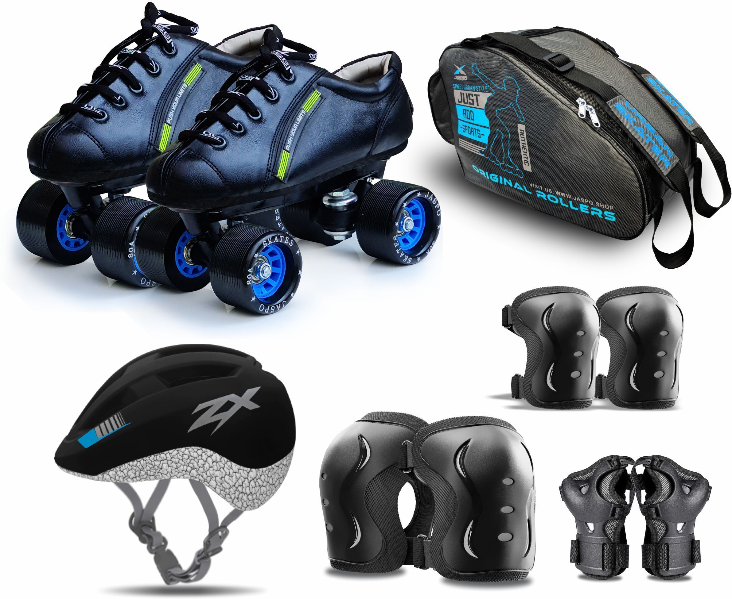 Hail Stone Pro Shoe Skate combo Foot length 24.5 cms Size : 5 UK ( Age group 11-12 years) Skating Kit-image-7
