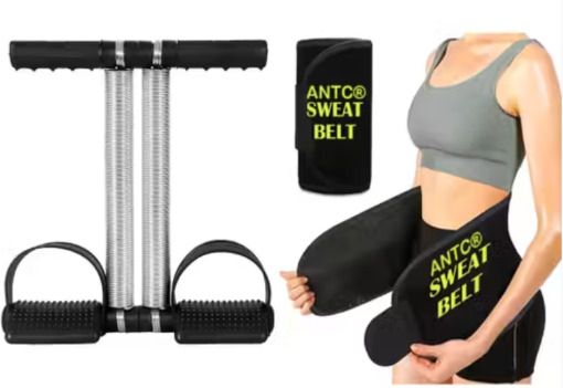 Thermo Core Shaper Combo | Double Tummy Trimmer & Sweat Belt Fitness Accessory Kit Kit-image-15