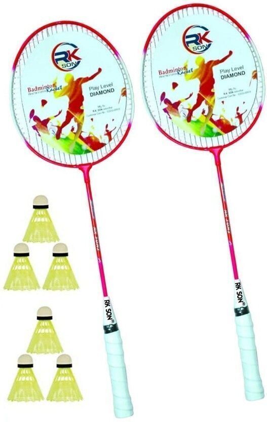 ravisport Badminton racket pack of 2 with 6 piece plasic shuttle New n Badminton Kit-picture-25