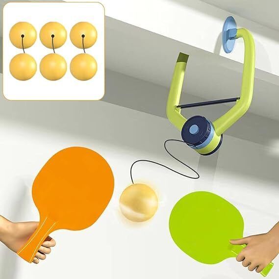 Adjustable Hanging Table Tennis Trainer Set for Kids with Racket and Balls Tennis Kit-image-29
