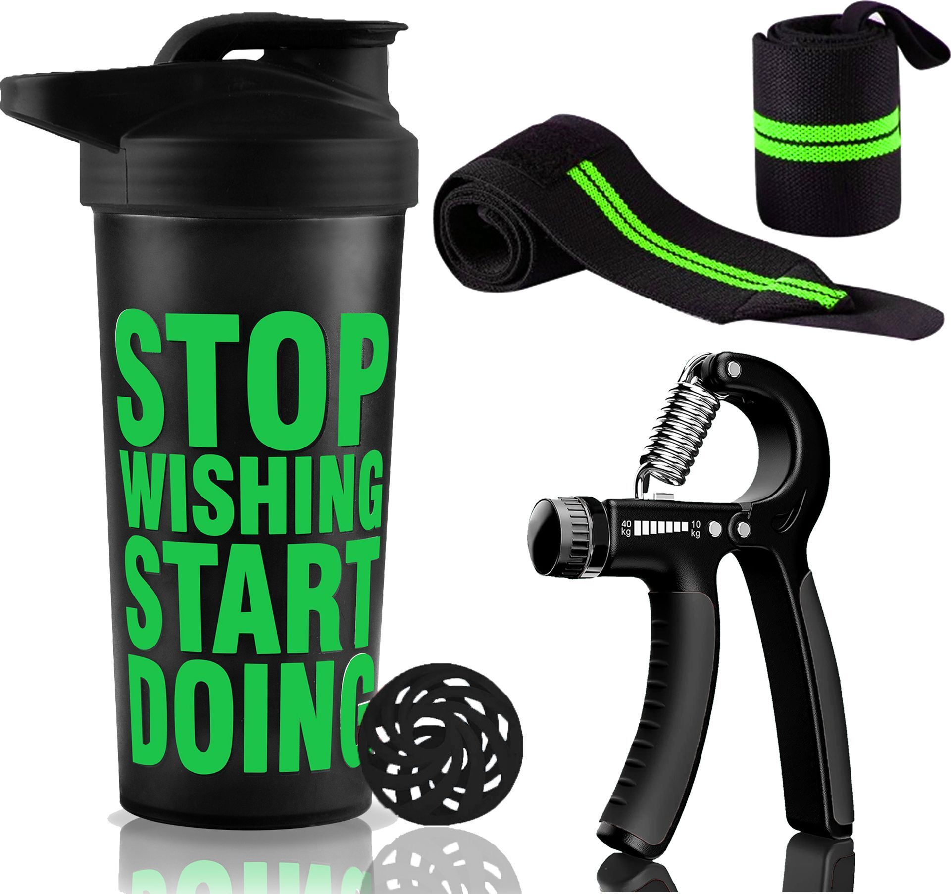 Boost Your Workout with Gym Shaker, Wrist Band & Hand Gripper For Men & Women Fitness Accessory Kit Kit-image-32