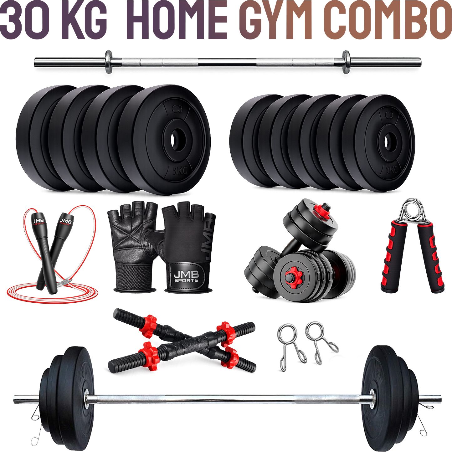 30KG PVC Fitness Training Set Fitness Accessory Kit Kit-image-37