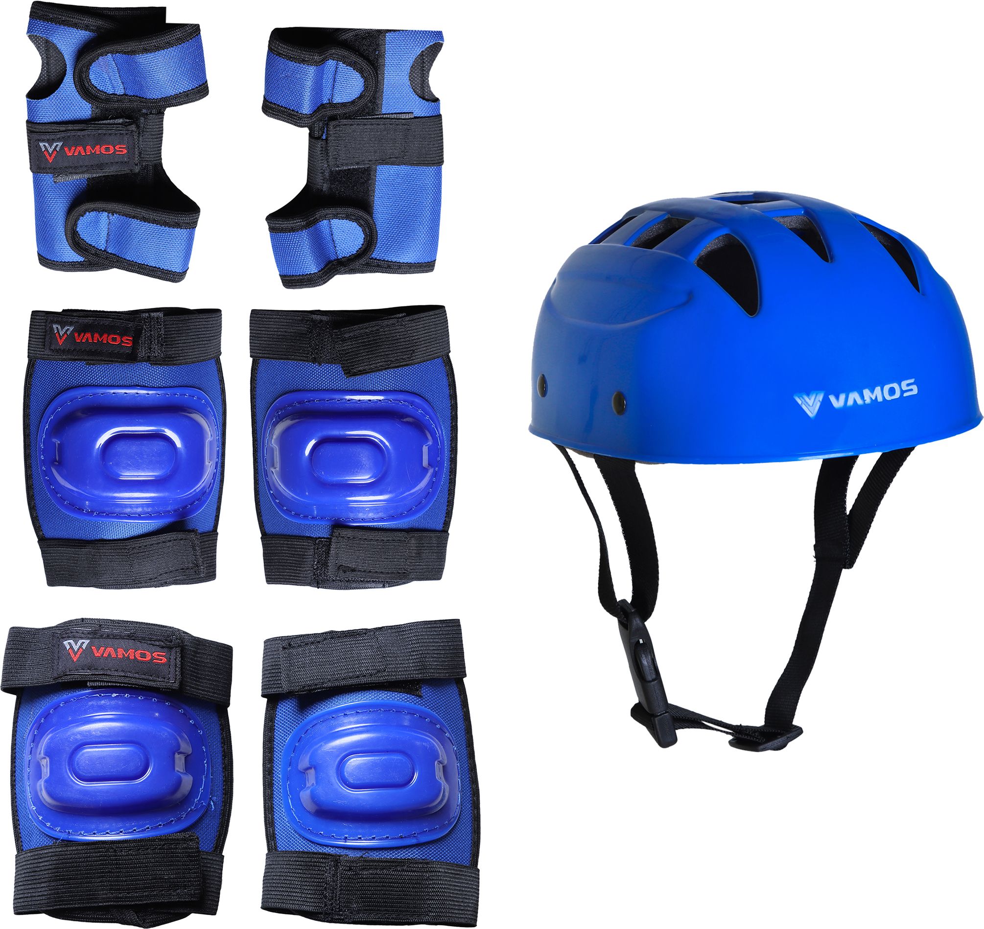 Flourascent Skating Protection Kit - Helmet || Elbow || Knee || Hand Guard Blue Skating Kit