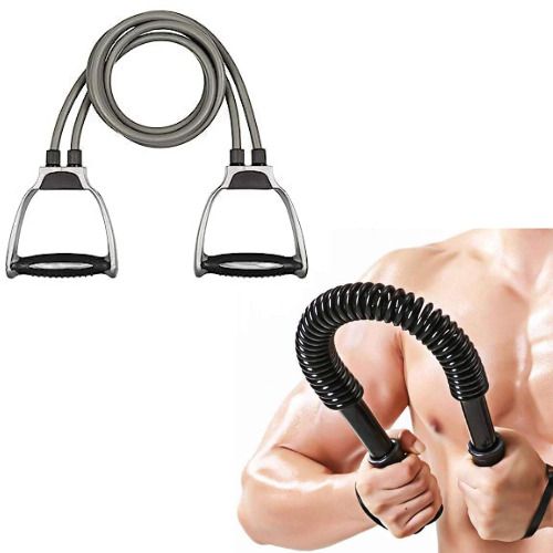 Double Toning Resistance Tube With Power Twister Home Gym Exercise Equipment Fitness Accessory Kit Kit