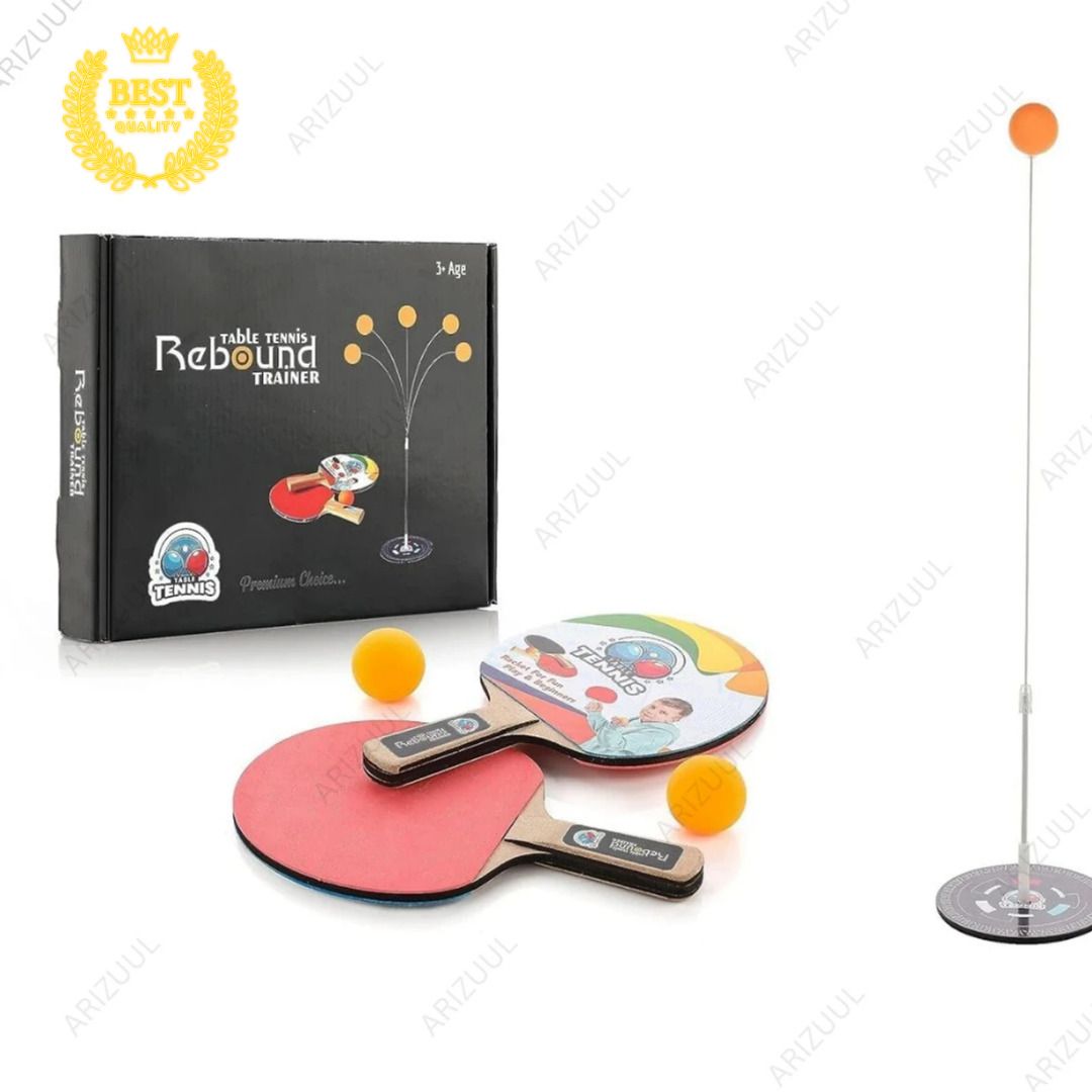arizuul Portable Ping Pong Trainer Kit for Kids Indoor TableTennis Set with Rebound Ball Table Tennis Kit-picture-7