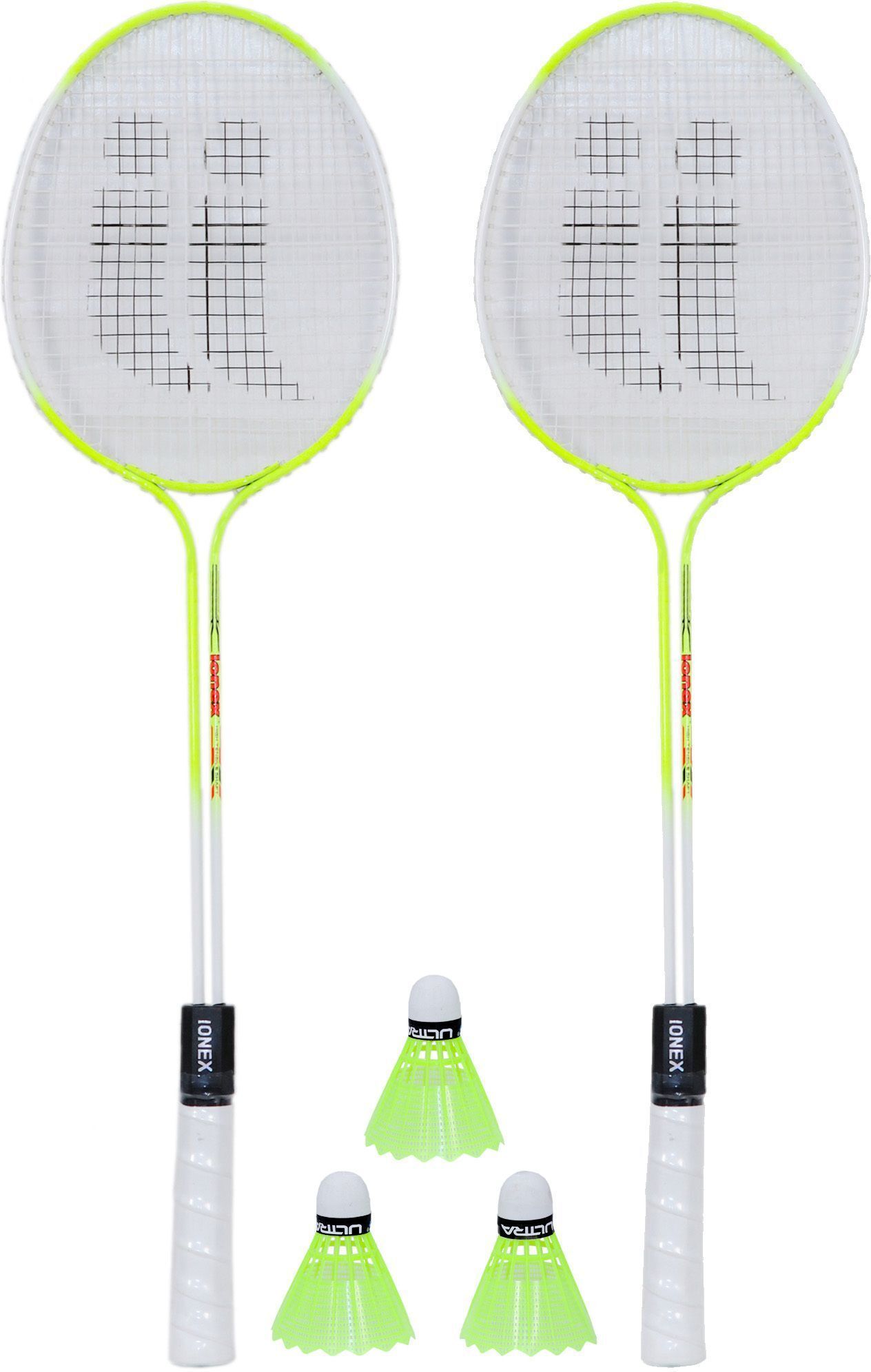 Double Shaft Multi Colour Set Of 2 Piece Badminton Racket With 3 Piece Plastic Badminton Kit-image-34