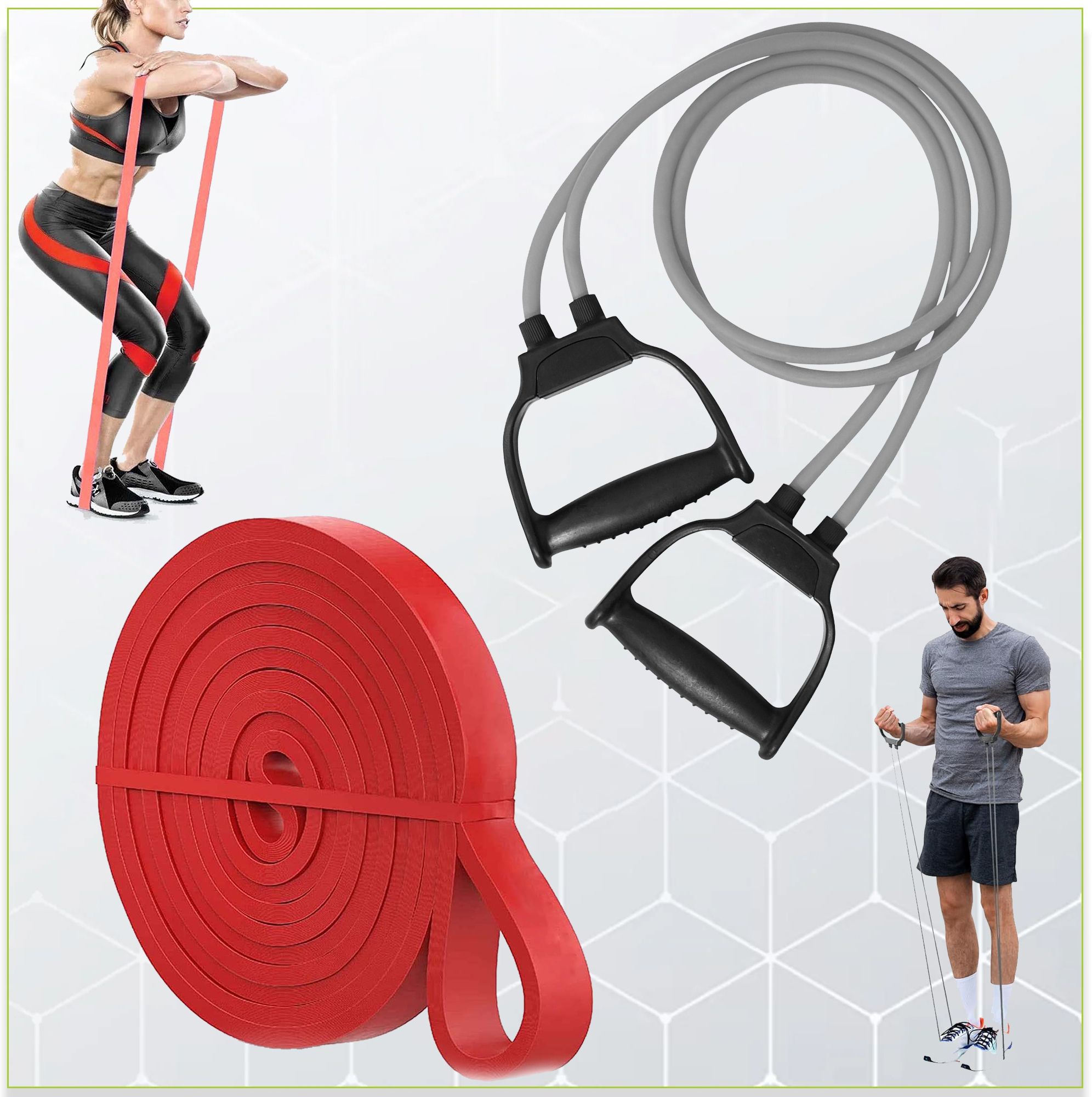 Combo Of Power Band & Wrist Support For GYM And Home WorkOut Fitness Accessory Kit Kit