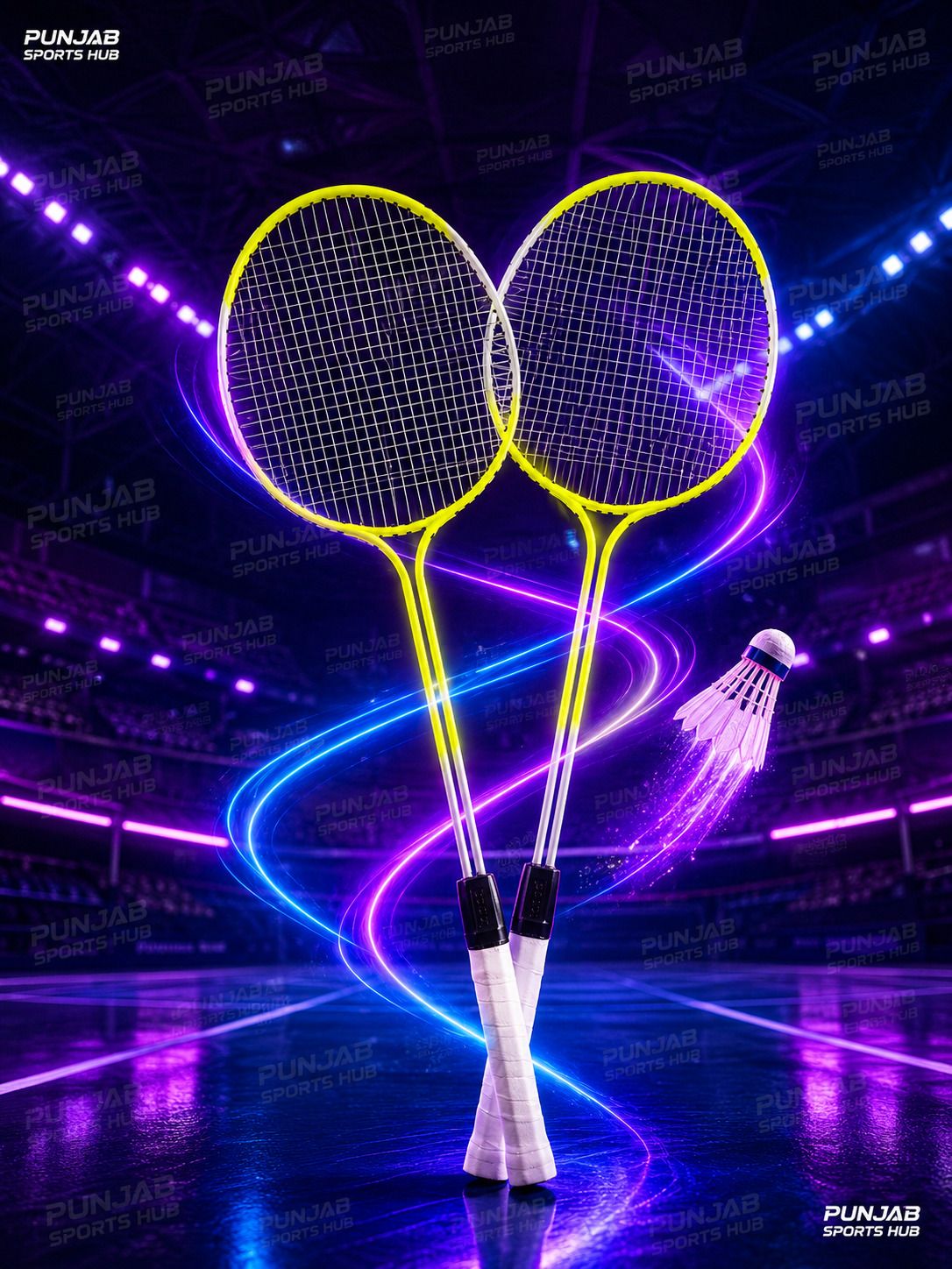 psh Premium Multicolor Double Shaft Badminton Set Badminton Kit-picture-5