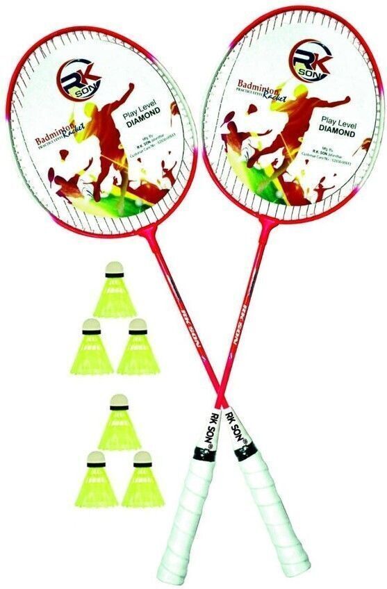 ravisport Badminton racket pack of 2 with 6 piece plasic shuttle New n Badminton Kit-picture-45