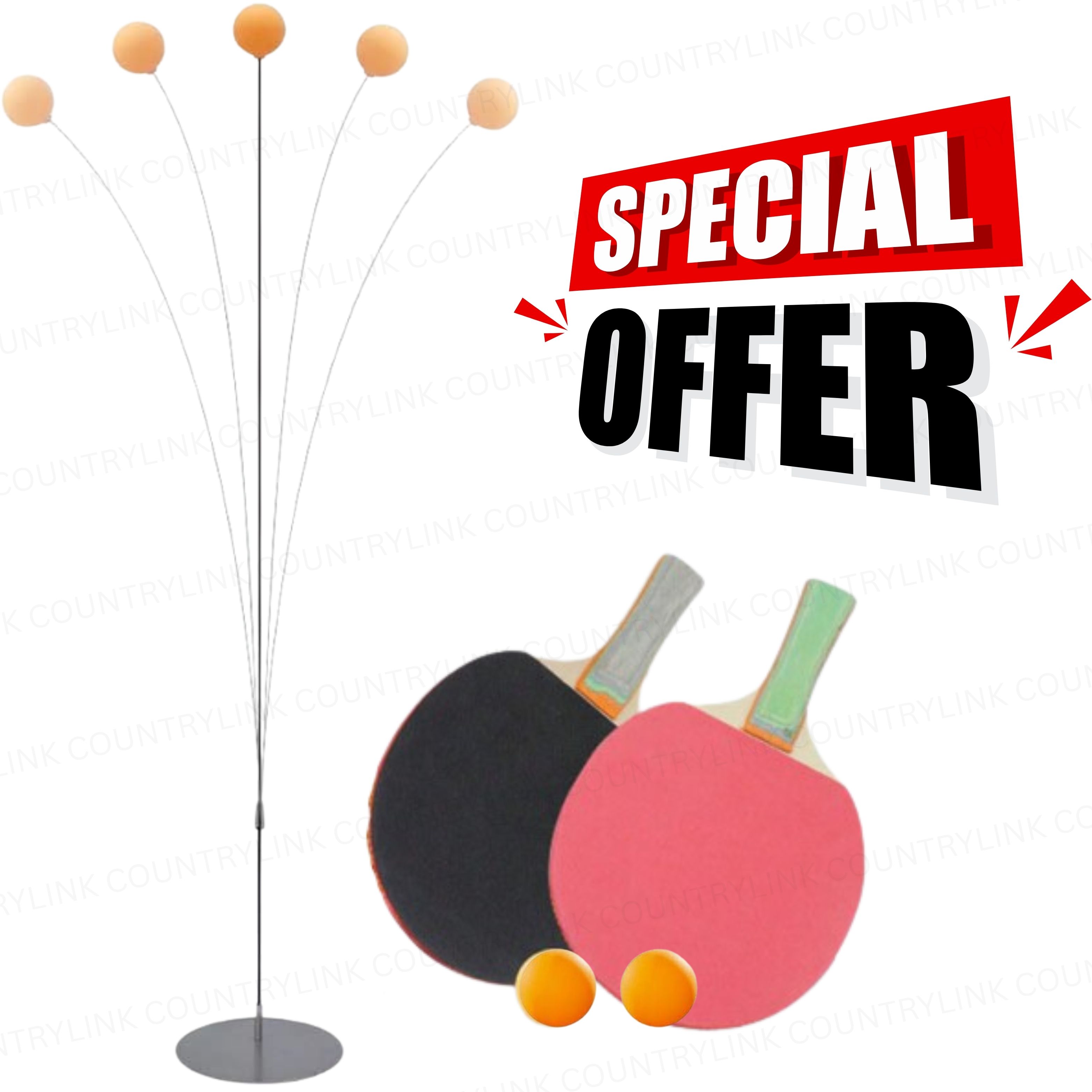 countrylink Premium Indoor Ping Pong Trainer Kit with Elastic Rod and Ball Training System Table Tennis Kit-picture-22
