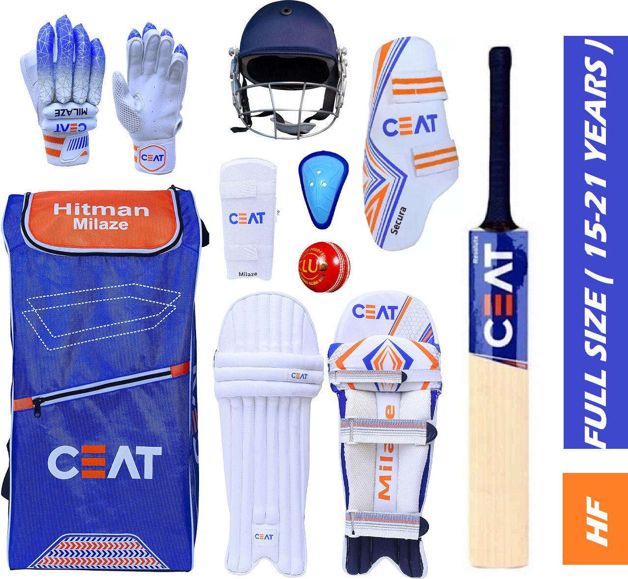 HITMAN Rohit Sharma Full Size ( Ideal For 15-21 Years ) Complete Cricket Kit-image-17