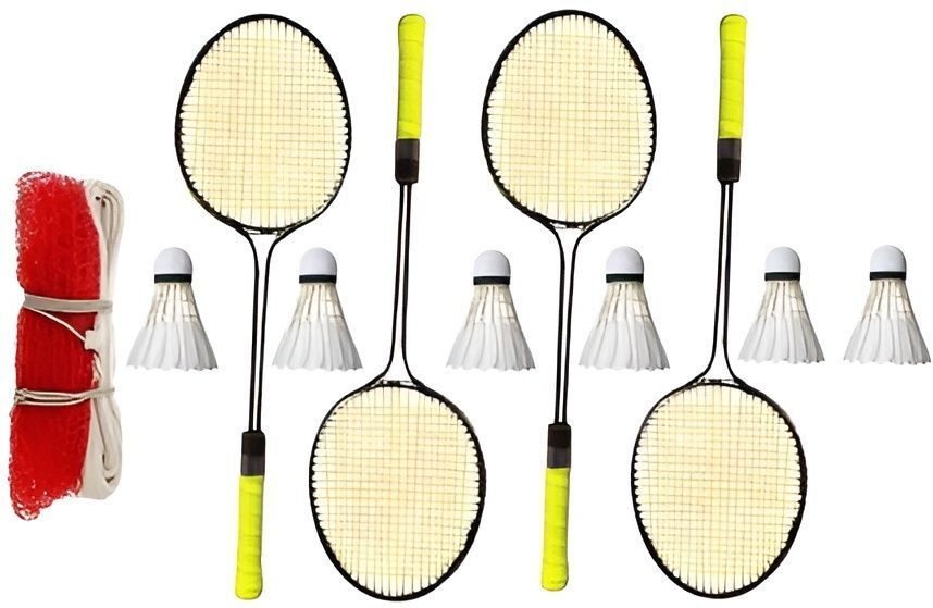 krishav trading KT_4 Racquet 6 Feather Shuttles 1 Net_Ers Badminton Kit-picture-20