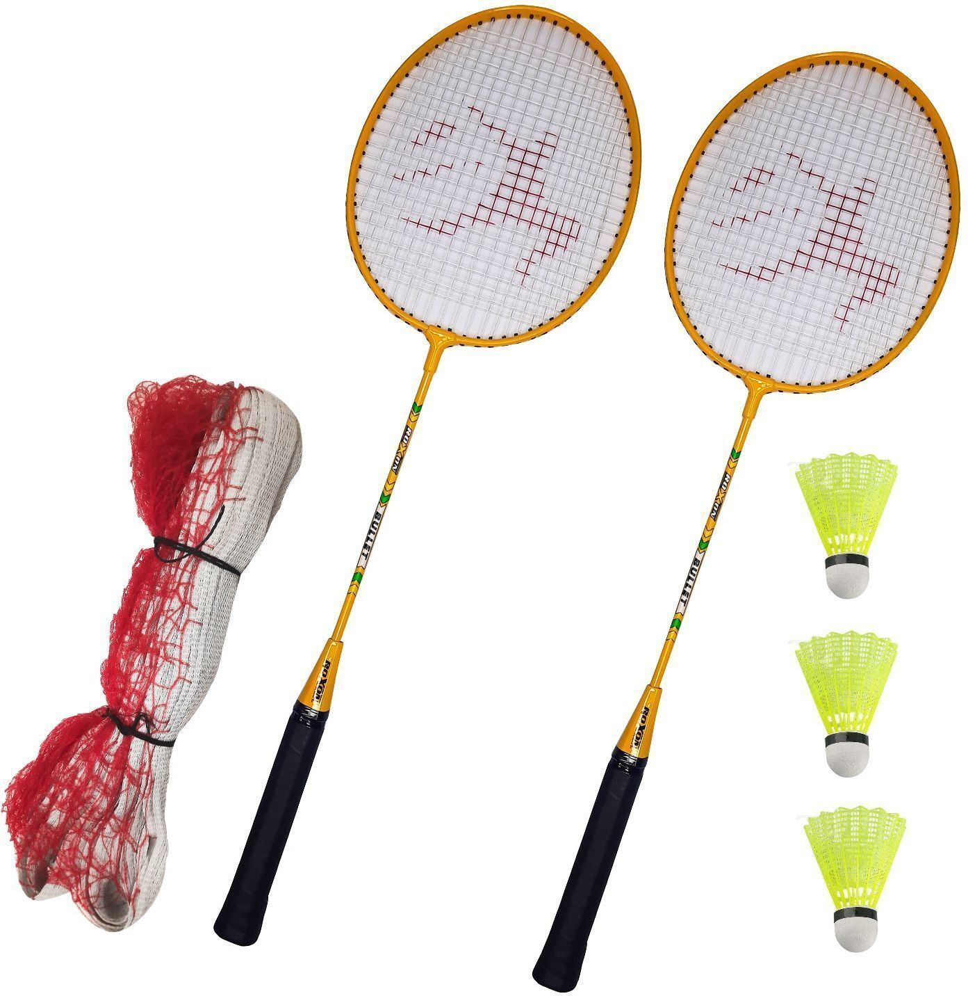 ravisport Bullet Yellow Badminton Racquet 2 Pcs with 3 shuttlecock and 1 Badminton Badminton Kit-picture-15