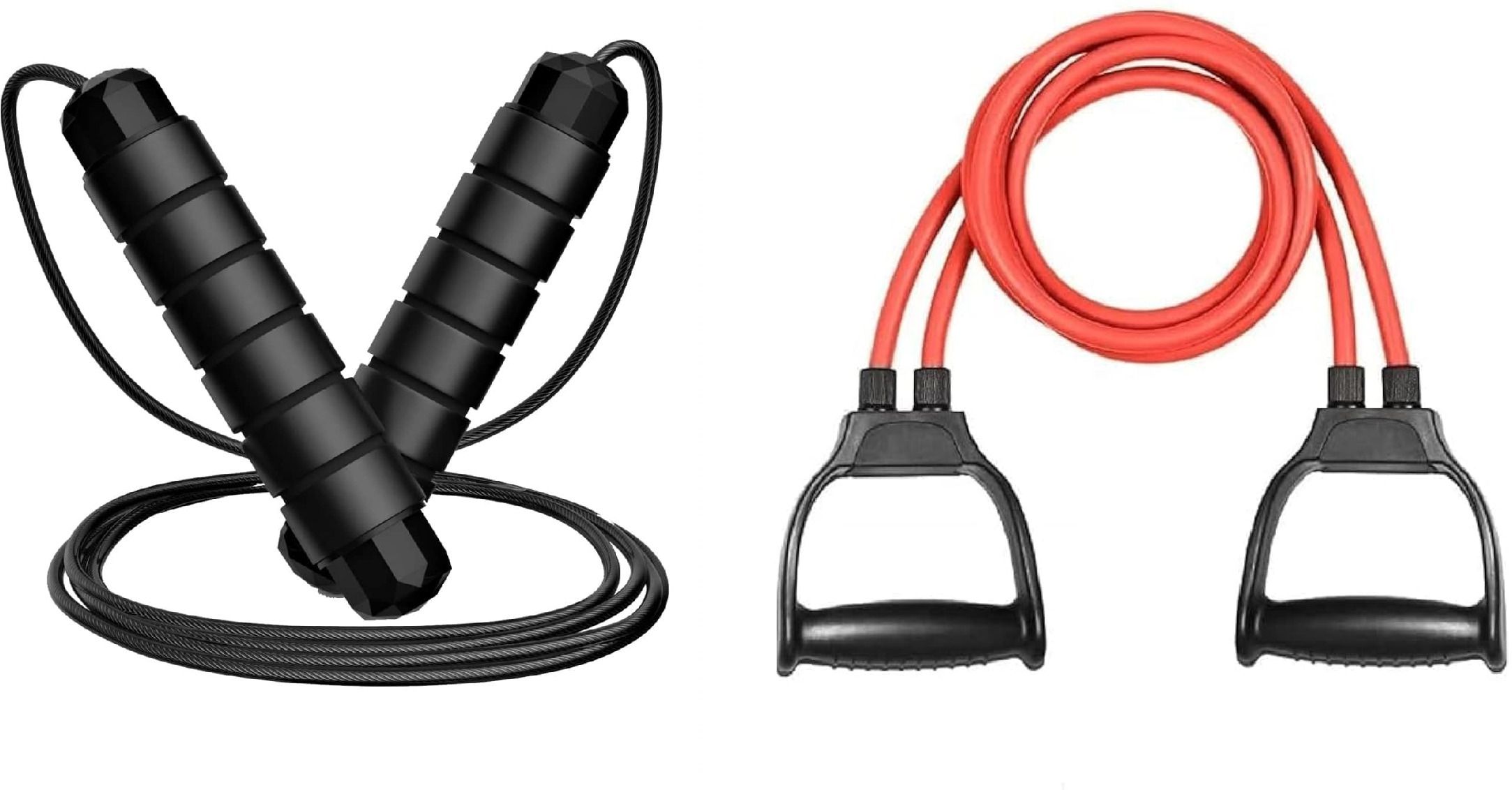 shopeleven Complete Bearing Skipping Rope and Toning Tube Combo for Cardio and Toning Fitness Accessory Kit Kit-picture-33