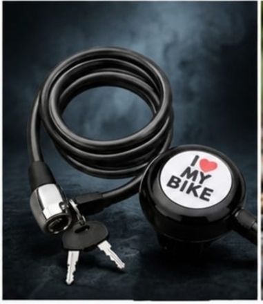 qubec Bike Cable Lock with Bell & 2 Keys – Heavy Duty Anti-Theft Bicycle Security Lock Cycling Kit-picture-9