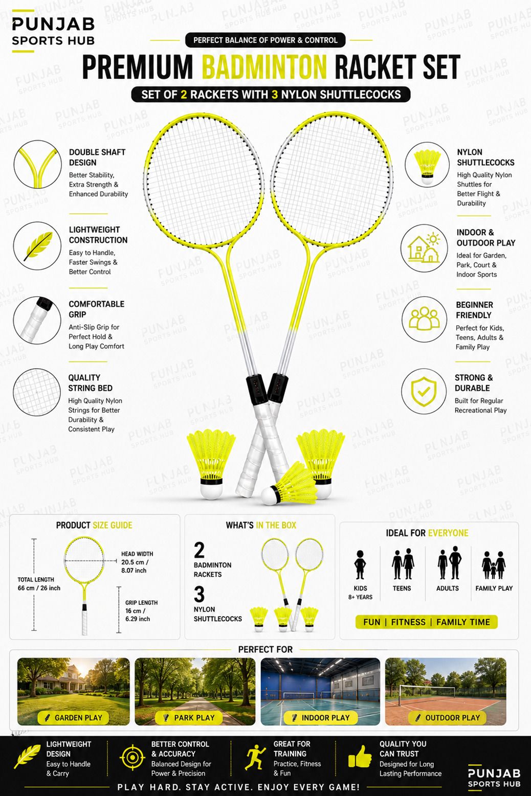 psh Double Shaft Racket with Shuttle Badminton Kit-picture-48