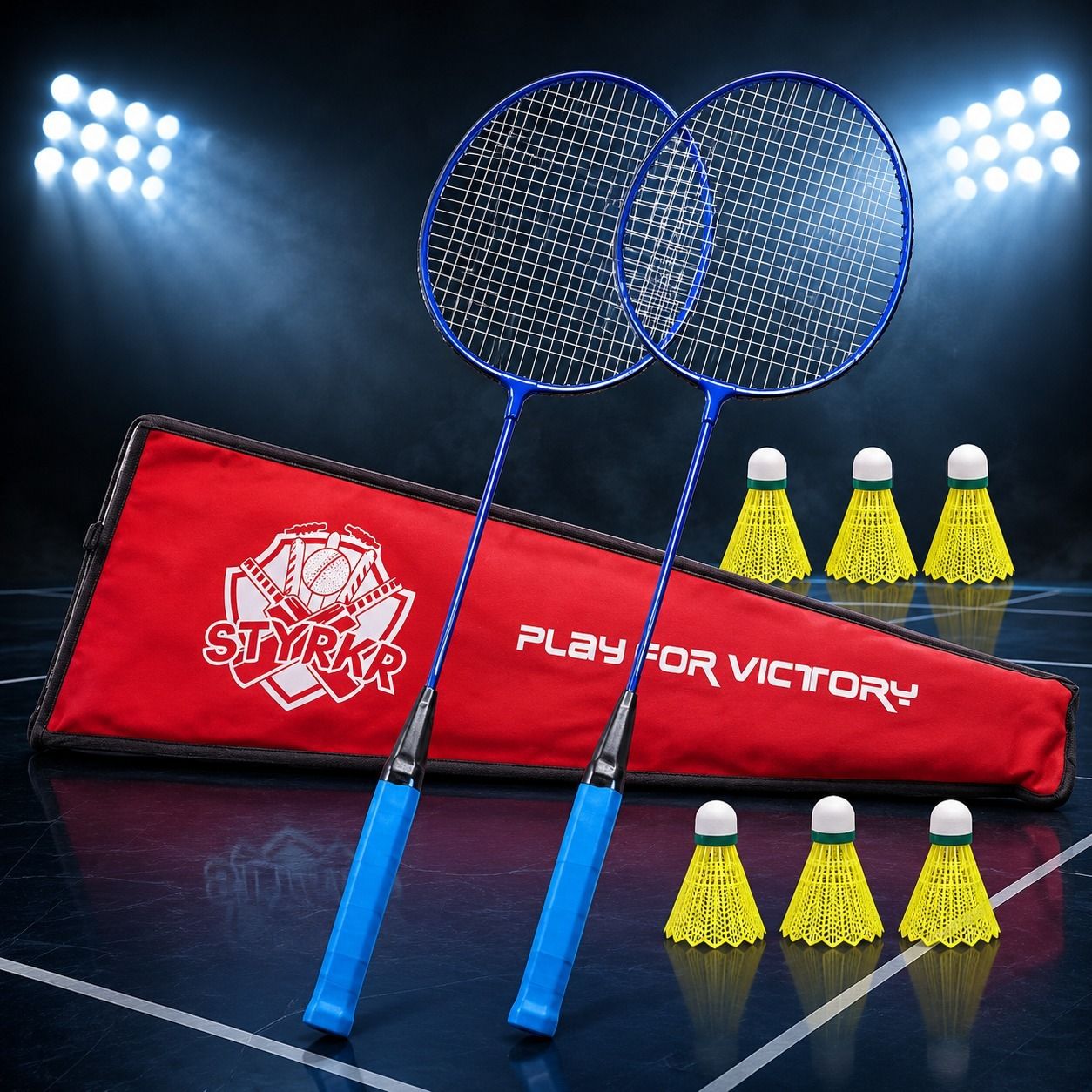 styrkr Badminton Combo Kit Set Of 2 Piece Racquet With 6 Piece Shuttle Badminton Kit-picture-23
