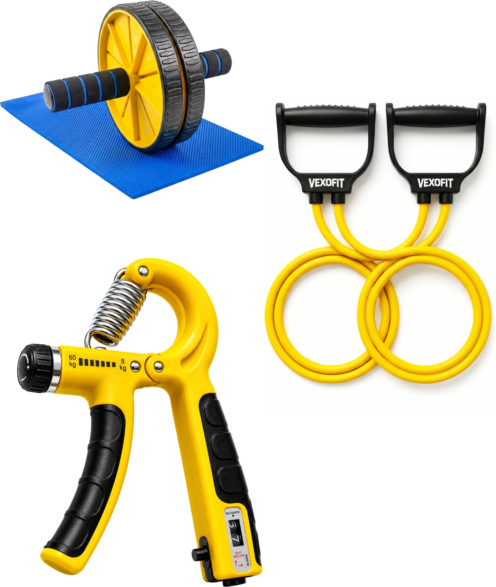 vexofit AB Wheel Handgrip & Toning Tube combo Fitness Accessory Kit Kit-picture-28