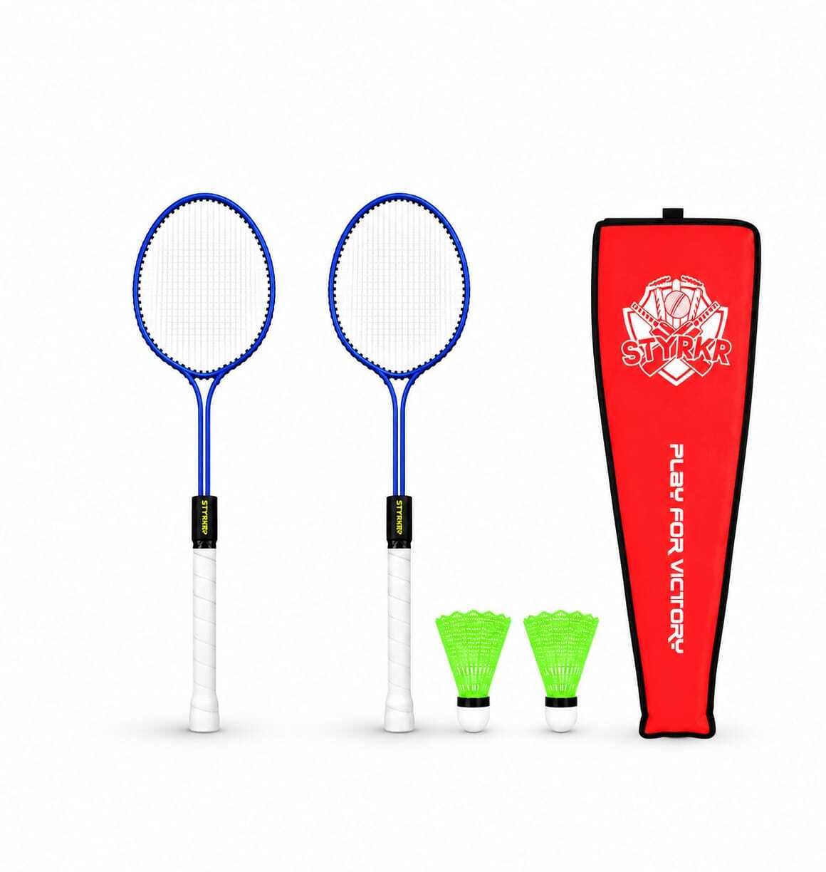 styrkr Kidzy Steel Badminton Racquet Set with 2 pc.Nylon Shuttlecock. 1 Bag Badminton Kit-picture-28