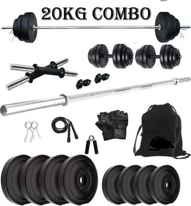 20 kg 20 Kg Home with Straight Rod & Accessories Home Gym Combo