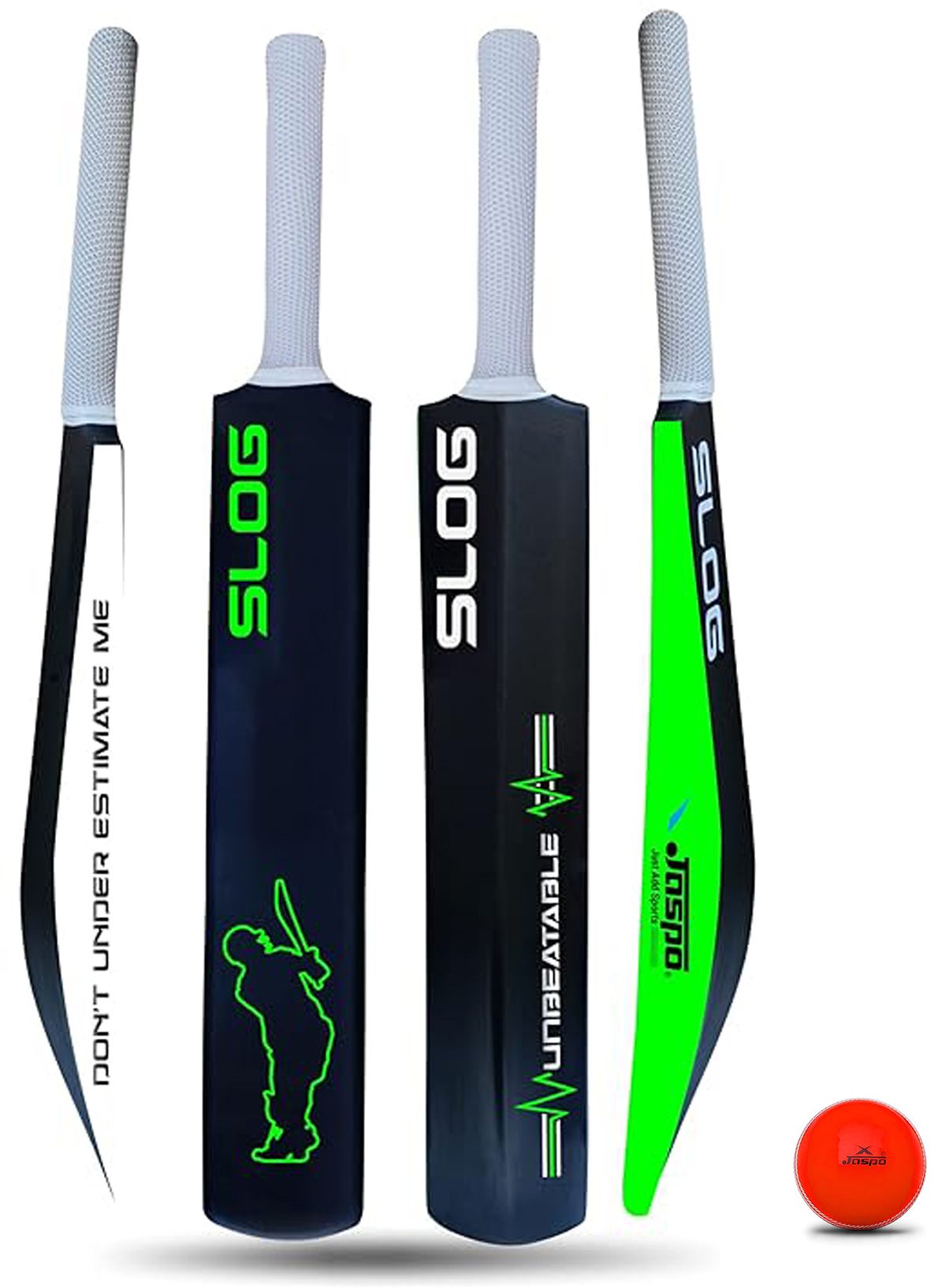 jaspo SLOG Cricket Plastic Cricket Bat with Soft Ball For all age groups Full Size Cricket Kit-picture-17