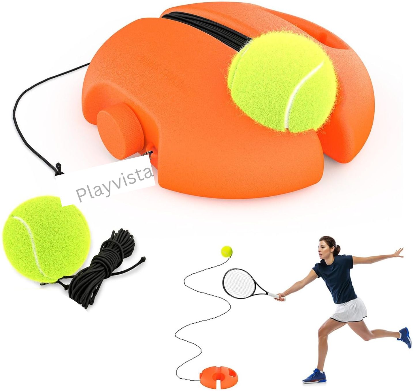 Tennis Trainer Rebound Ball with 1 String Balls For Cricket (Multicolor) Tennis Kit-image-44