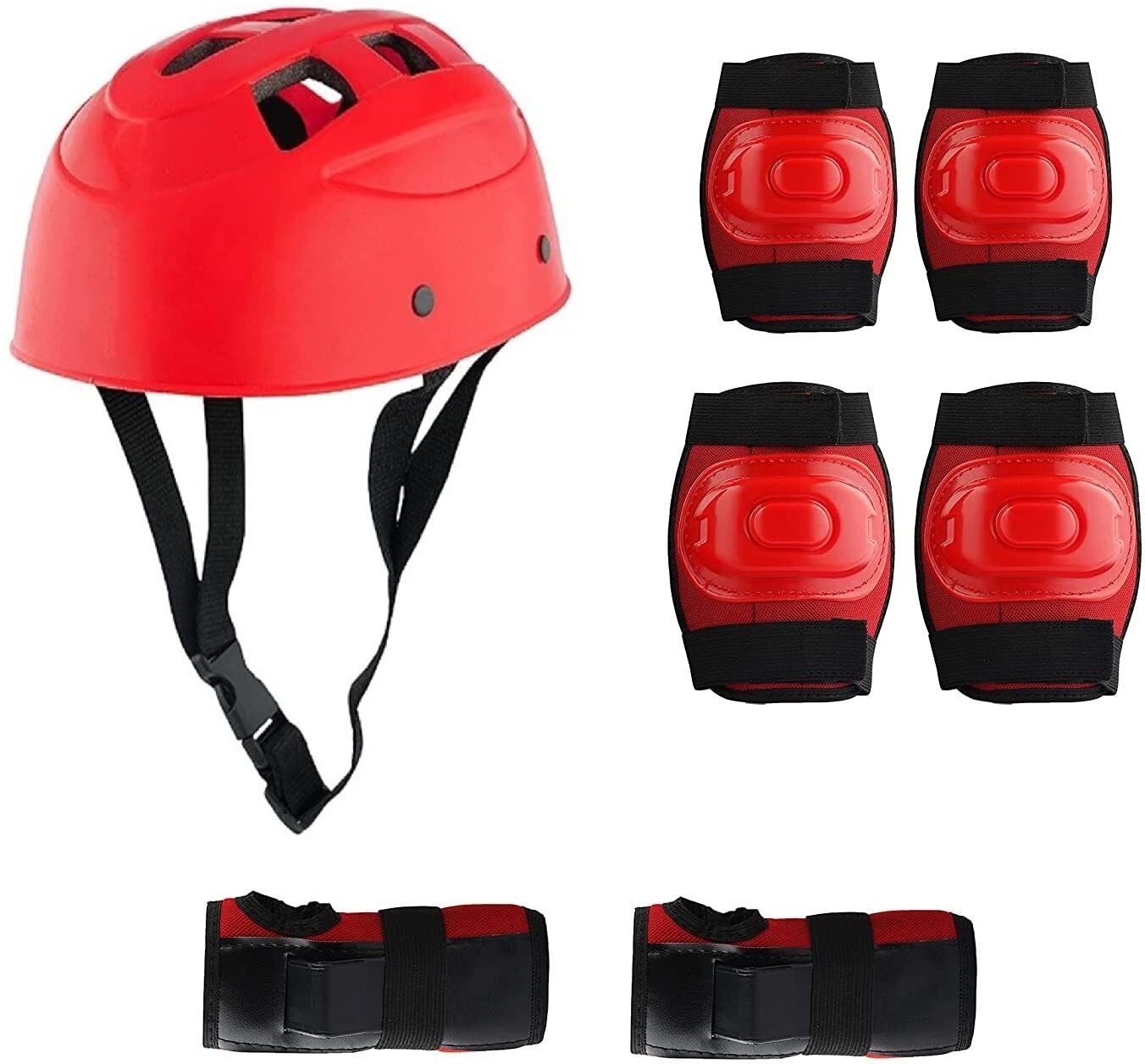 slanz Protective Skating, Cycling & Skateboarding Guard Kit for Girls 7-15 Yrs(RED) Cycling Kit-picture-19